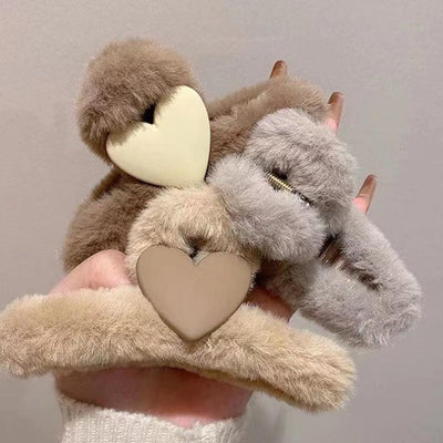 Heart Plush Hair Clip ６colors AC-010002 - CHL-STORE 
