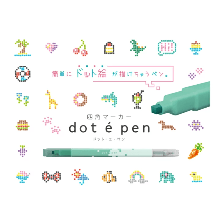 Highlighter Sun-star dot e pen Water-based Four Corners 2 Brushes Marker Painting Marker Art Supplies Stationery Creativity Art Student Office Girls 4 Color Set S4541 - CHL-STORE 
