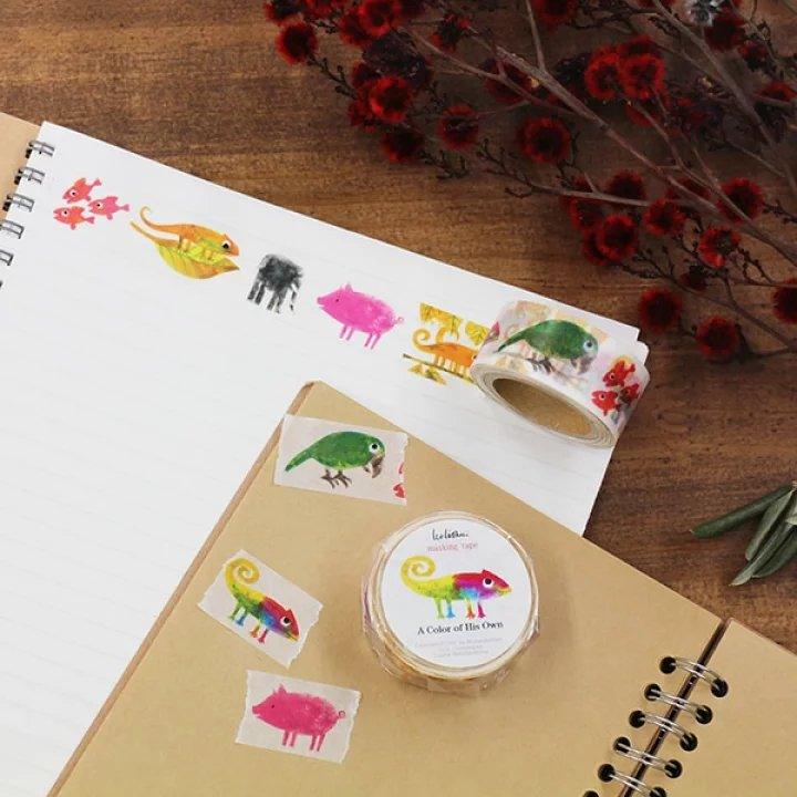 HYOGENSHA NO.22-644 A color of his own Japanese illustrator Illustration paper tape Cute animal paper tape Childlike paper tape - CHL-STORE 