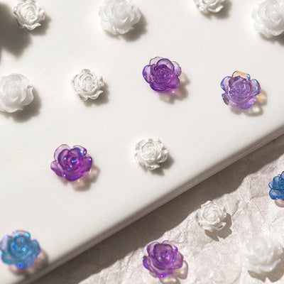 Ice translucent color three-dimensional camellia manicure accessories Light translucent ice translucent pearl color AC-030014 - CHL-STORE 