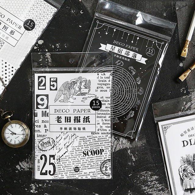 Infeel.Me simple black and white retro background stickers hand account decorative stickers NP-H7TAY-0337 - CHL-STORE 
