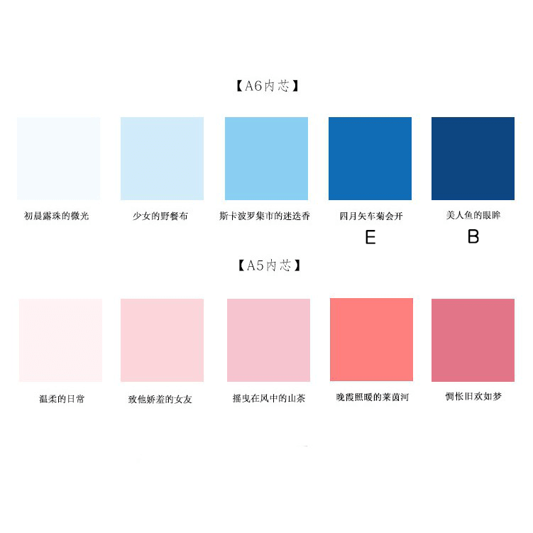 Infeelme Blue Series Pink Series A6 Notebook Refill Page Handbook Refill Page NP-H7TAY-316 - CHL-STORE 