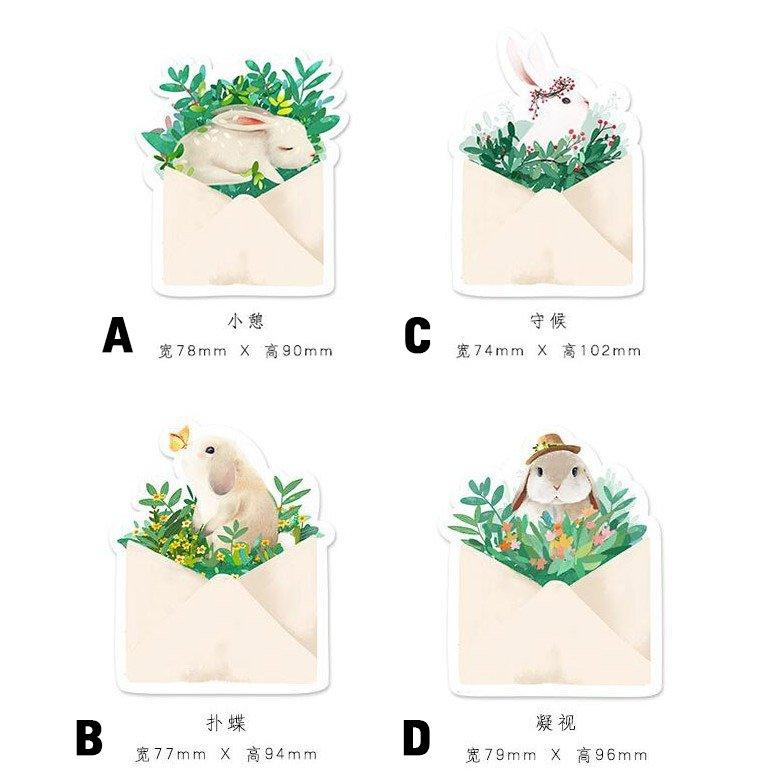 Infeelme Hand-painted Bunny Plant Rabbit's Prayer Modeling Sticky Notes NP-H7TIW-014 - CHL-STORE 
