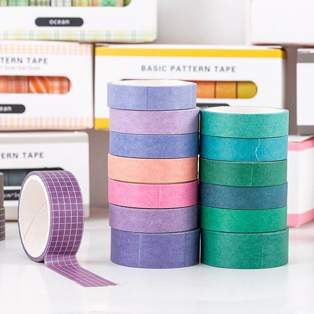 Ins Rainbow Retro Color Decorative Edges Base Paper Tape Set 8 Roll In NP-000140 - CHL-STORE 