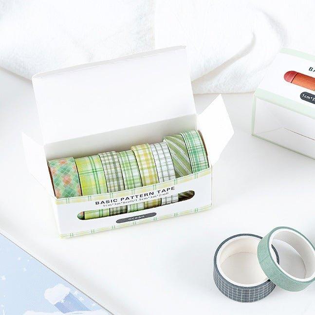 Ins Rainbow Retro Color Decorative Edges Base Paper Tape Set 8 Roll In NP-000140 - CHL-STORE 