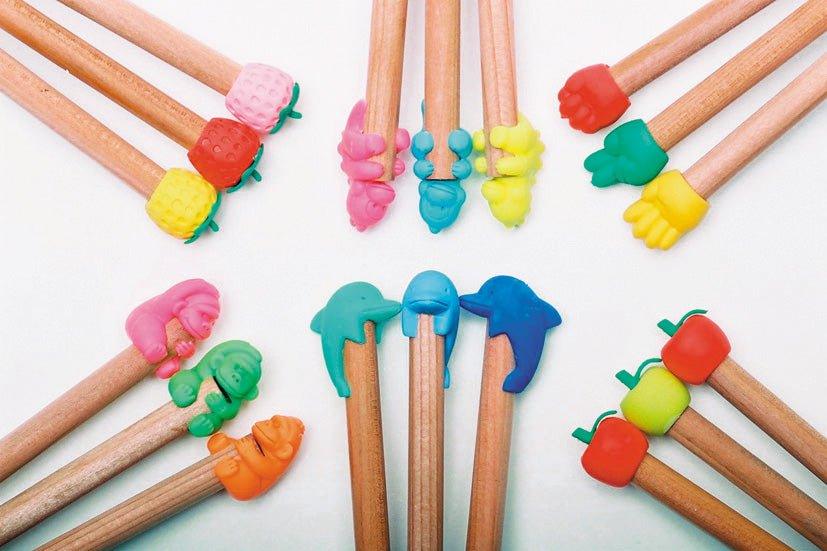 IWAKO ER-951090 Pencil Case Modeling Dinosaur Orangutan Apple Strawberry Guessing Dolphin Eraser 3pcs - CHL-STORE 