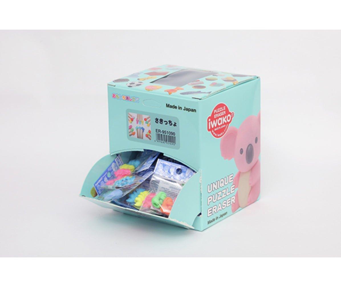 IWAKO ER-951090 Pencil Case Modeling Dinosaur Orangutan Apple Strawberry Guessing Dolphin Eraser 3pcs - CHL-STORE 