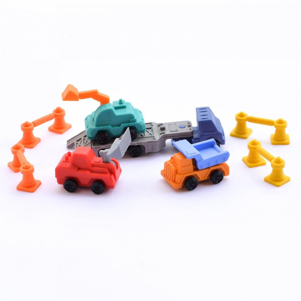 IWAKO ER-BRI032 Fun Eraser Road Construction Group Modeling Eraser Non-toxic Eraser Environmental Eraser Trailer Truck - CHL-STORE 
