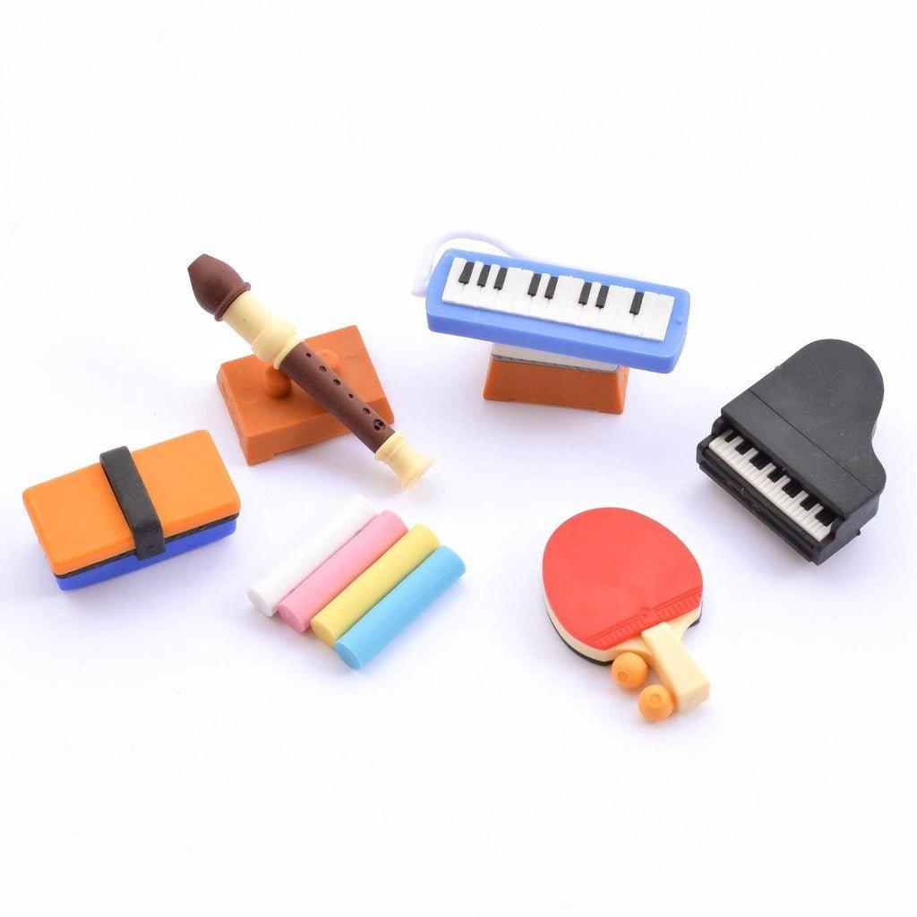 IWAKO ER-GAK002 Youth Memories Campus Mouth Organ Recorder Box Jumping Billiards Board Wipe Campus Series eraser - CHL-STORE 