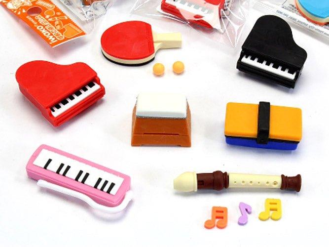 IWAKO ER-GAK002 Youth Memories Campus Mouth Organ Recorder Box Jumping Billiards Board Wipe Campus Series eraser - CHL-STORE 