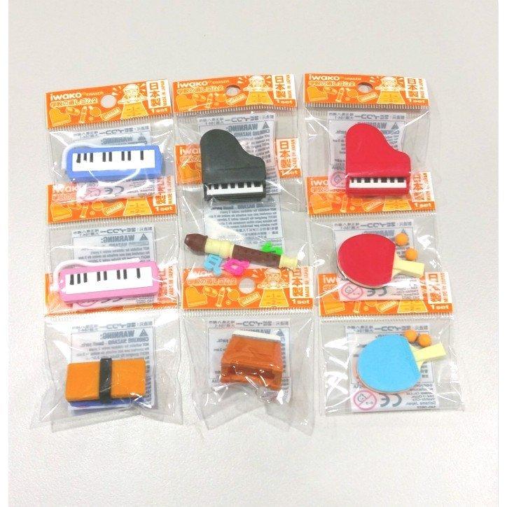 IWAKO ER-GAK002 Youth Memories Campus Mouth Organ Recorder Box Jumping Billiards Board Wipe Campus Series eraser - CHL-STORE 