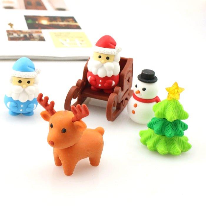 IWAKO ER-SAN001-A Christmas Santa Claus Series Creative Modeling Eraser Wipe Sled Santa Claus Random Shipment - CHL-STORE 