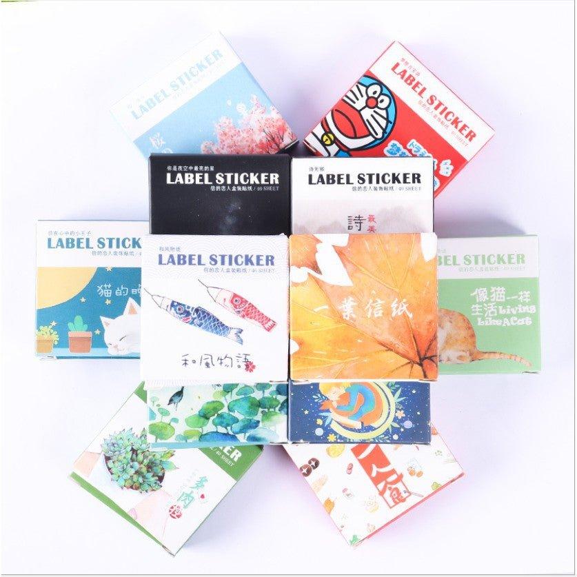 Japanese Original Boxed Pocket Sticker Diary Sticker Zephyr Sealing Sticker Landscape Animal Cartoon Decorative Sticker Boxed Sticker NP-000067 - CHL-STORE 