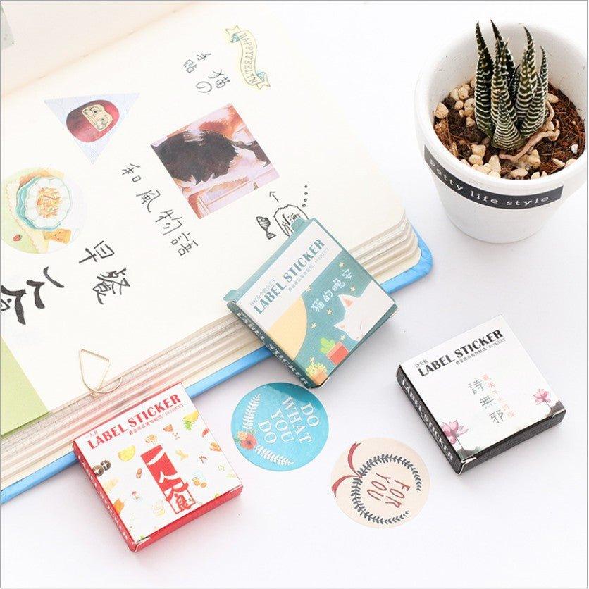 Japanese Original Boxed Pocket Sticker Diary Sticker Zephyr Sealing Sticker Landscape Animal Cartoon Decorative Sticker Boxed Sticker NP-000067 - CHL-STORE 