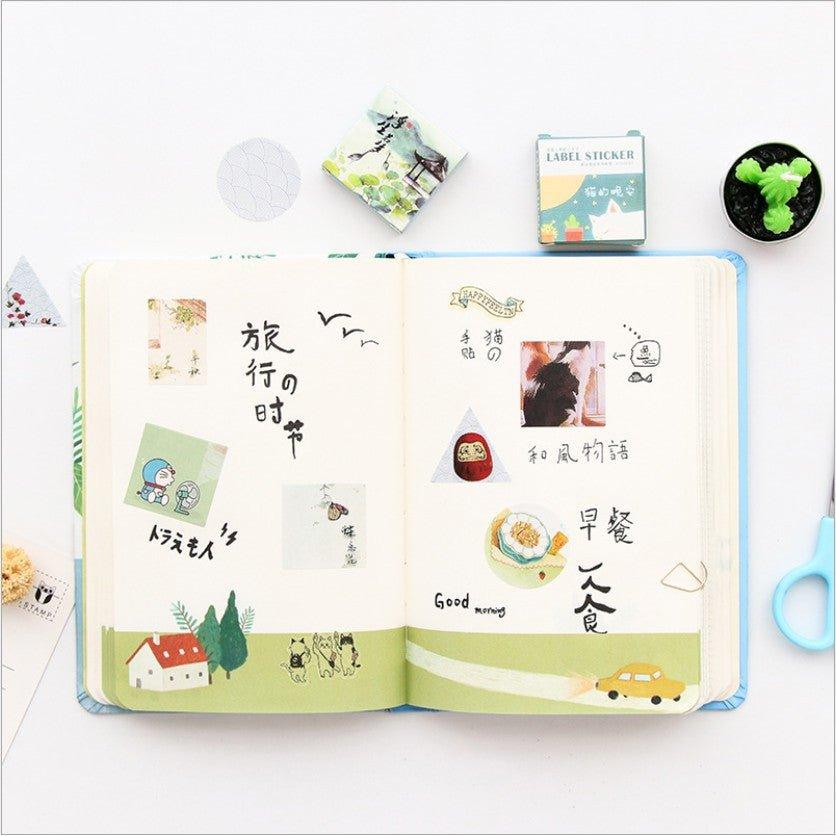 Japanese Original Boxed Pocket Sticker Diary Sticker Zephyr Sealing Sticker Landscape Animal Cartoon Decorative Sticker Boxed Sticker NP-000067 - CHL-STORE 