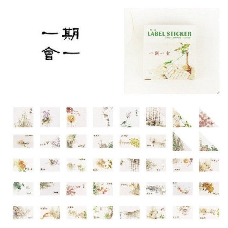 Japanese Original Boxed Pocket Sticker Diary Sticker Zephyr Sealing Sticker Landscape Animal Cartoon Decorative Sticker Boxed Sticker NP-000067 - CHL-STORE 