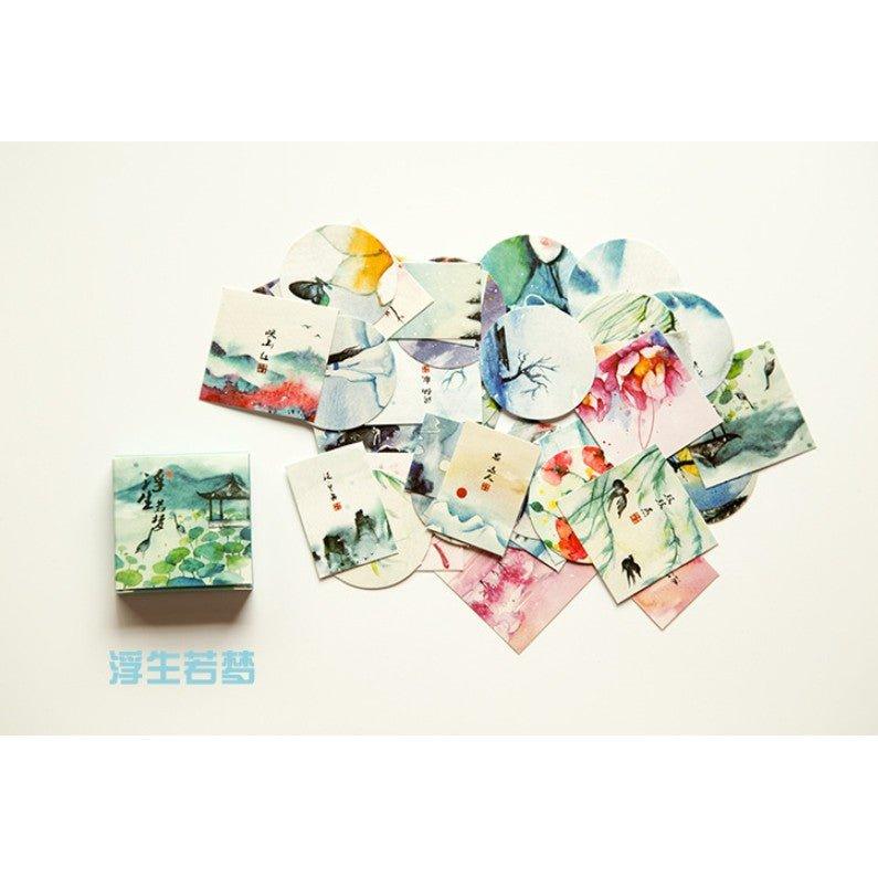 Japanese Original Boxed Pocket Sticker Diary Sticker Zephyr Sealing Sticker Landscape Animal Cartoon Decorative Sticker Boxed Sticker NP-000067 - CHL-STORE 