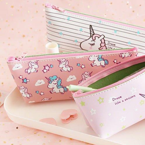 Japanese Style Sweet and Cute Unicorn Pencil Case Girly Style Pencil Case PU Pencil Case NP-020032 - CHL-STORE 