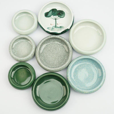 Jingdezhen open-chip ice-cracked ceramic pen washer Four treasures of the study pen wash tank lotus pattern large NP-090031 - CHL-STORE 