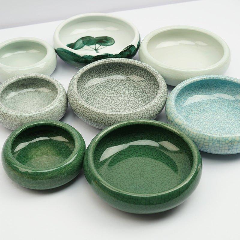 Jingdezhen open-chip ice-cracked ceramic pen washer Four treasures of the study pen wash tank lotus pattern large NP-090031 - CHL-STORE 