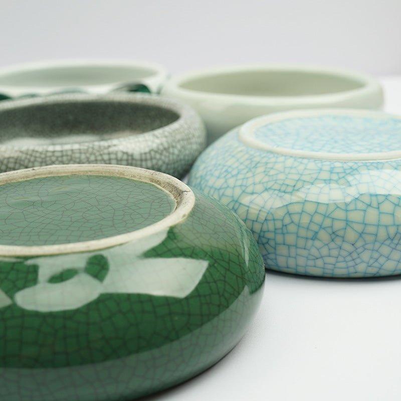 Jingdezhen open-chip ice-cracked ceramic pen washer Four treasures of the study pen wash tank lotus pattern large NP-090031 - CHL-STORE 