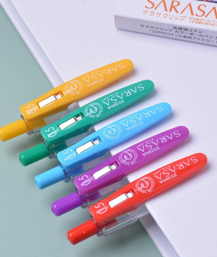 KADOKAWA x ZEBRA SARASA Detective Conan 0.5MM Gel Pen Ball Pen Akai Family Five Color Set - CHL-STORE 