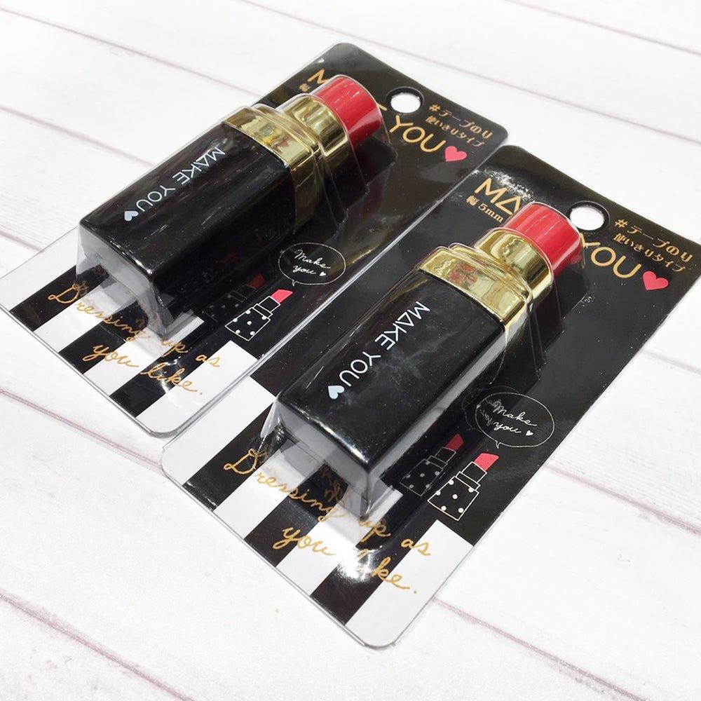 KAMIO 76161 lipstick shape tear-free double-sided adhesive red lipstick creative stationery creative double-sided adhesive - CHL-STORE 