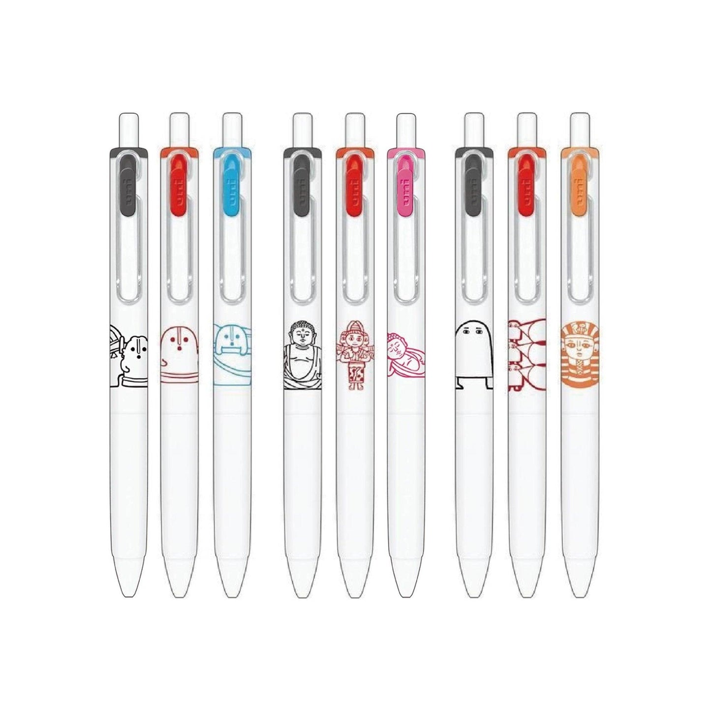 KAMIO x UNI uni-ball one 0.38mm Ancient Egypt Giant Buddha Earth Doll Wonderful Pattern Ballpoint Pen Set - CHL-STORE 