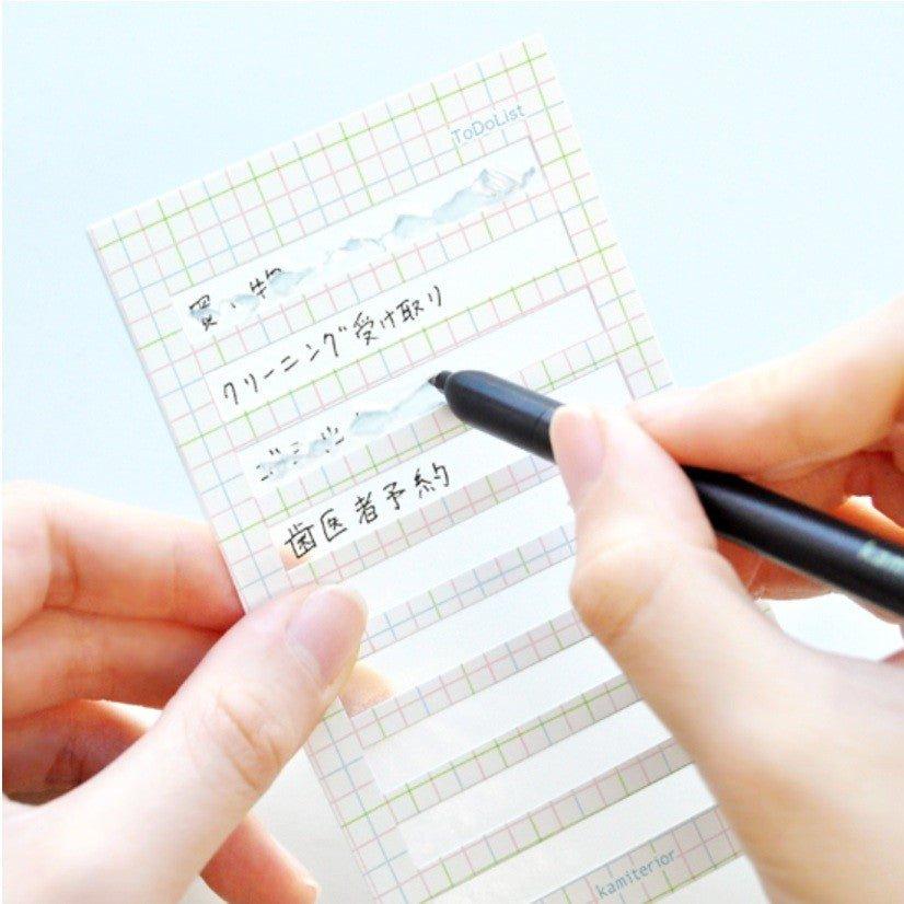 KEMITERIOR SHURITTO TODO LIST note MEMO 10pcs Pink Dots Green Grid - CHL-STORE 