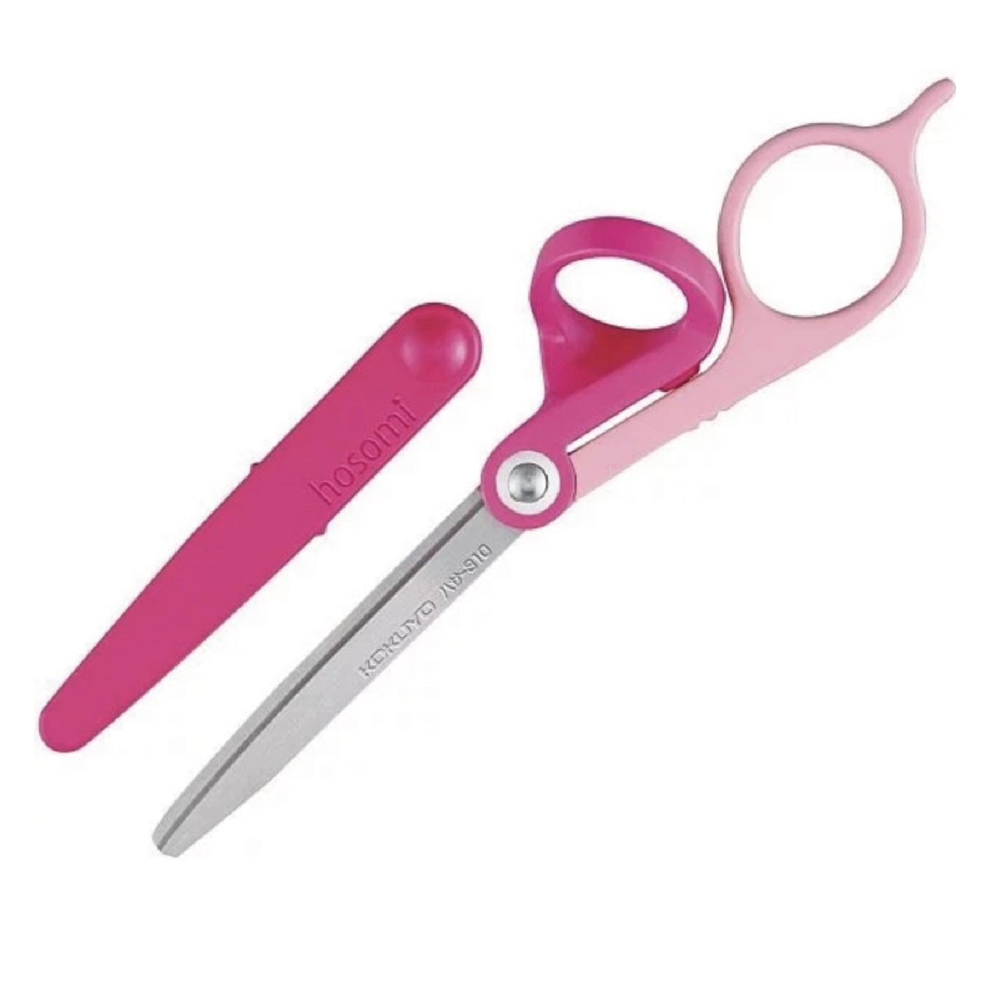 KOKUYO HASA-310 hosomi Portable Scissors Stereo Scissors Pink Blue - CHL-STORE 