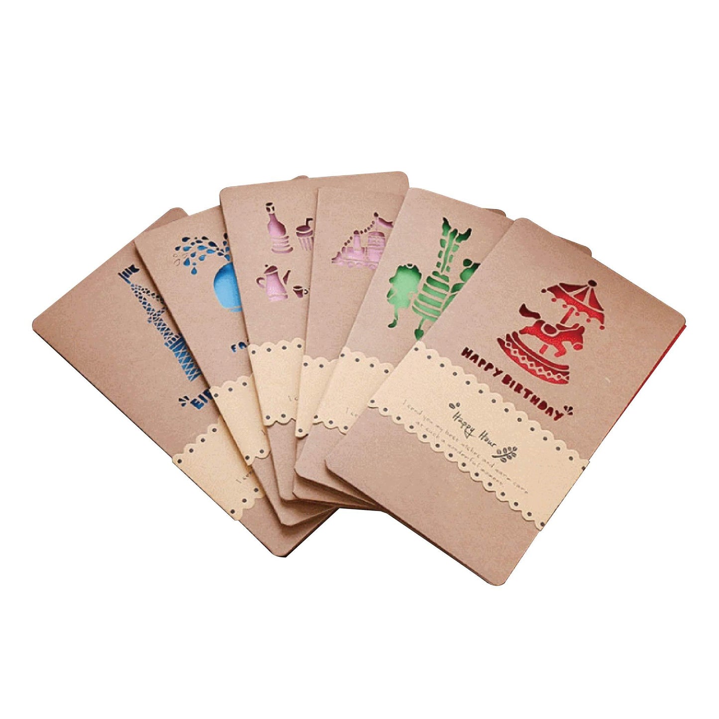 Korea Vintage Cutout Paper Carving Kraft Paper Greeting Cards NP-050013 - CHL-STORE 