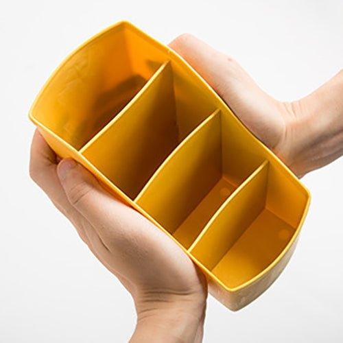 Korean desktop four grid PP storage box trapezoidal storage box multifunctional storage box - CHL-STORE 