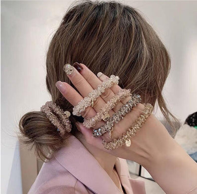 Korean girl hair ring Pearl temperament champagne hair ring hair accessories AC-000003 - CHL-STORE 
