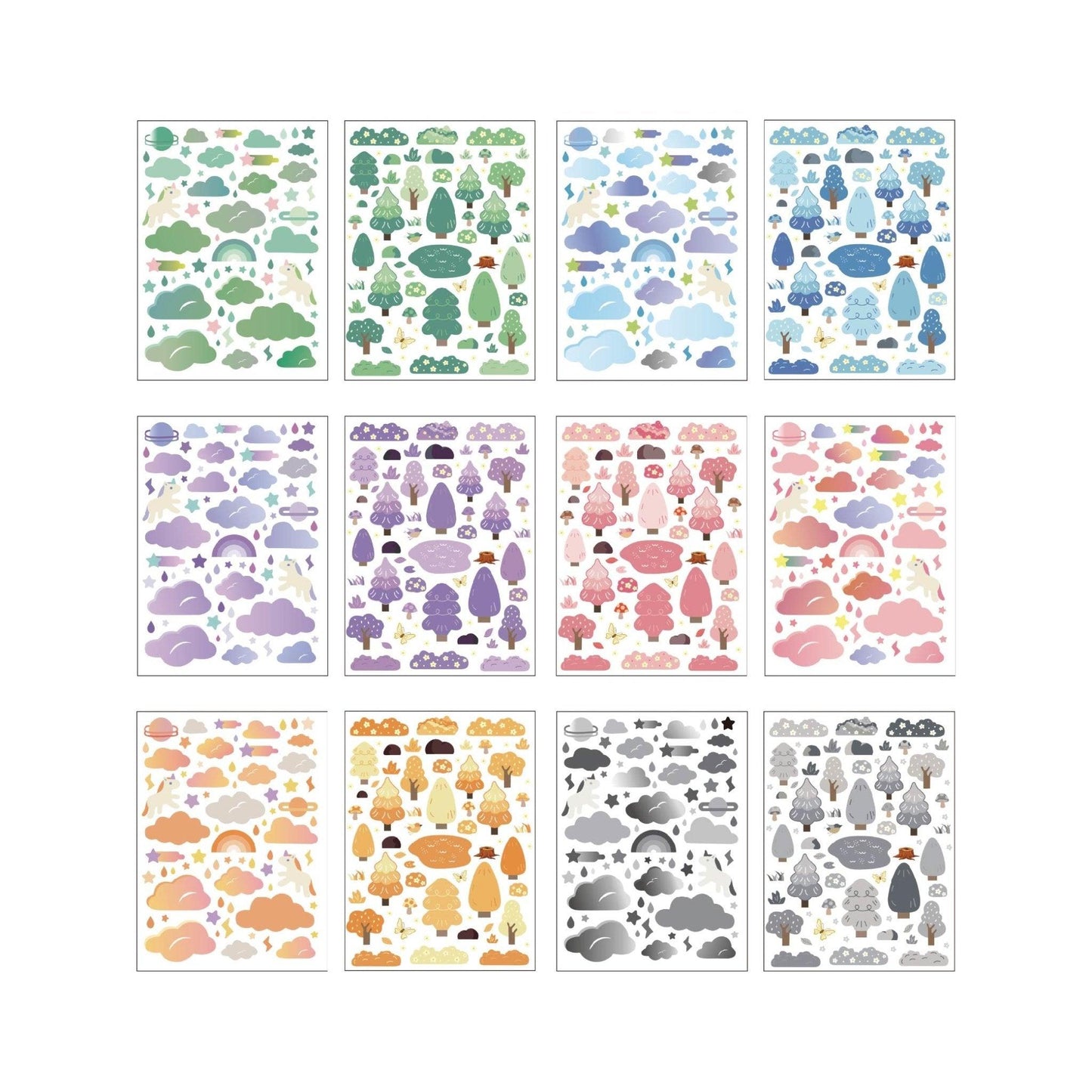 Korean planner stickers Cloud world series ins collage decoration small fresh DIY material stickers decorative stickers - CHL-STORE 