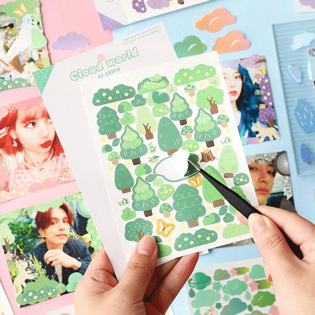 Korean planner stickers Cloud world series ins collage decoration small fresh DIY material stickers decorative stickers - CHL-STORE 