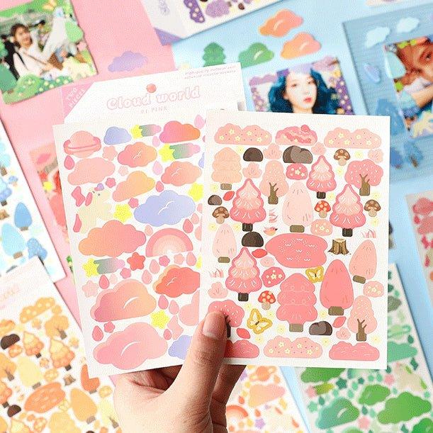 Korean planner stickers Cloud world series ins collage decoration small fresh DIY material stickers decorative stickers - CHL-STORE 