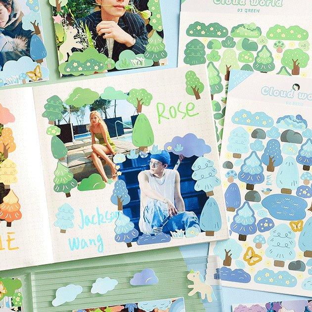 Korean planner stickers Cloud world series ins collage decoration small fresh DIY material stickers decorative stickers - CHL-STORE 