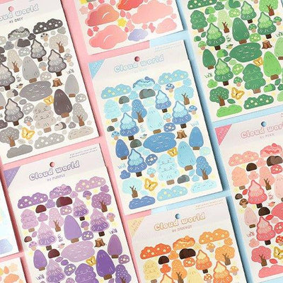 Korean planner stickers Cloud world series ins collage decoration small fresh DIY material stickers decorative stickers - CHL-STORE 