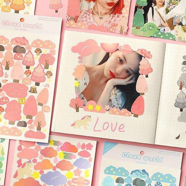 Korean planner stickers Cloud world series ins collage decoration small fresh DIY material stickers decorative stickers - CHL-STORE 