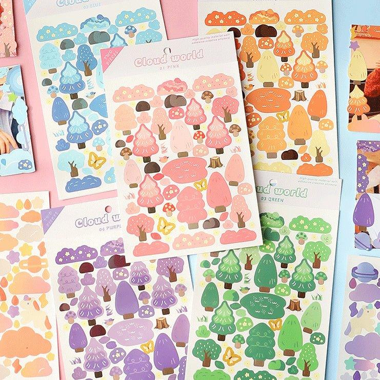 Korean planner stickers Cloud world series ins collage decoration small fresh DIY material stickers decorative stickers - CHL-STORE 