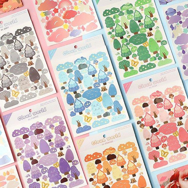 Korean planner stickers Cloud world series ins collage decoration small fresh DIY material stickers decorative stickers - CHL-STORE 
