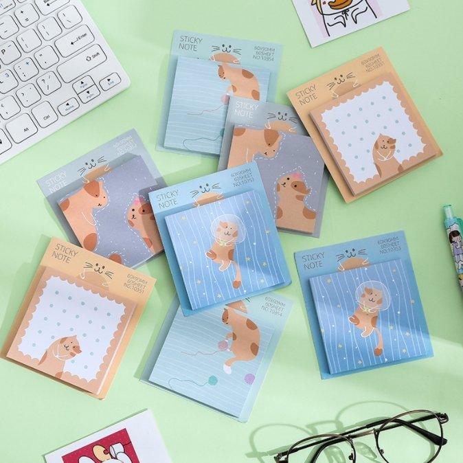 Korean Stationery Cat Illustration Cartoon Notes Cat Notes Cat and Sunset Series NP-000145 - CHL-STORE 