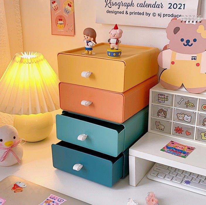 Korean version Morandi color desktop multi-layer storage box large-capacity storage NP-020015 - CHL-STORE 
