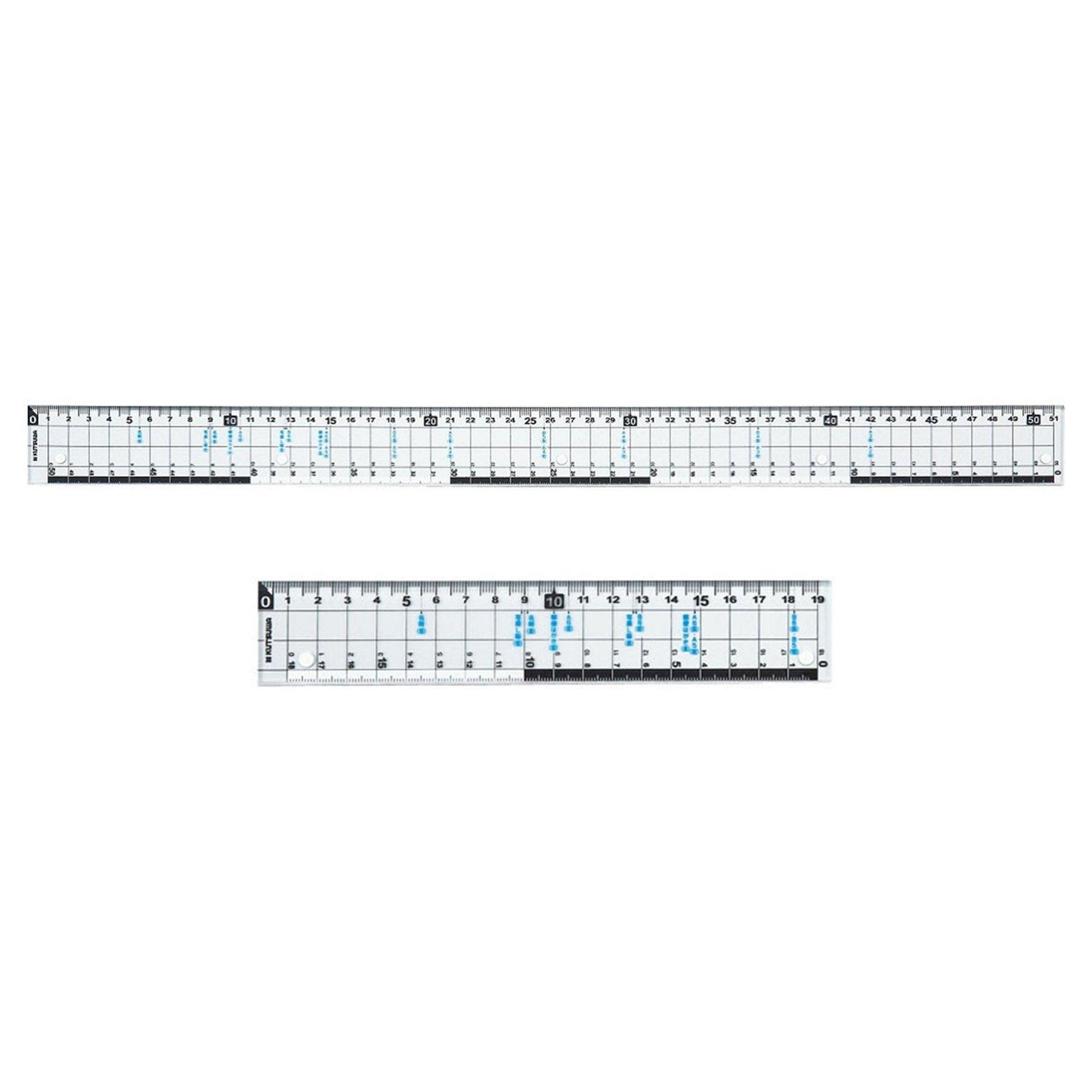 KUTSUWA HiLiNE Rule 51cm 19cm Ruler Long Ruler Marking Ruler Iron Edge Ruler KB018 KB015 - CHL-STORE 