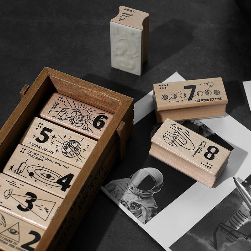 Letter Lovers Mystery of the Wooden Universe Log Rubber Stamps Handbook Stamps Business Supplies NP-H7TGI-601 - CHL-STORE 