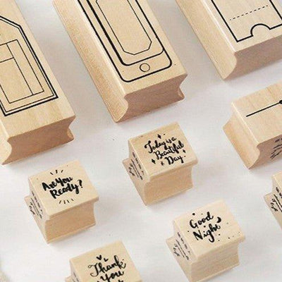 Letter Lovers Packaging Series Wooden Seals Label Sticker 3 Styles NP-H7TAY-602 - CHL-STORE 