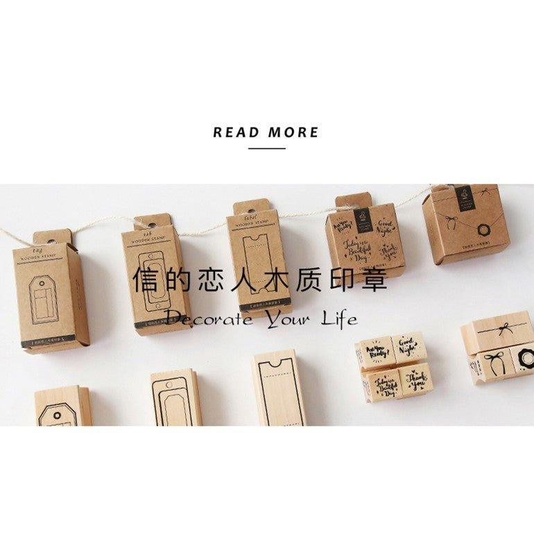 Letter Lovers Packaging Series Wooden Seals Label Sticker 3 Styles NP-H7TAY-602 - CHL-STORE 