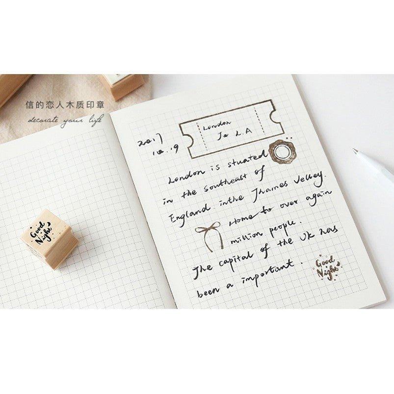 Letter Lovers Packaging Series Wooden Seals Label Sticker 3 Styles NP-H7TAY-602 - CHL-STORE 