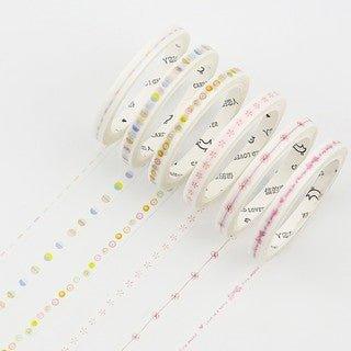 Letter lovers SLIM geometric hand-painted sense ultra-fine series decorative border stickers paper tape NP-H7TGI-021 - CHL-STORE 