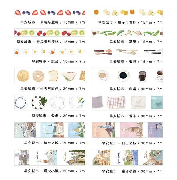 Letter Lovers Small Fresh Breakfast Fruit City Good Morning City Decoration Handbook Washi Tape Paper Tape NP-H7TIW-003 - CHL-STORE 